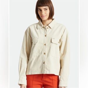 Brixton Bowery Cropped Corduroy Flannel shirt shacket